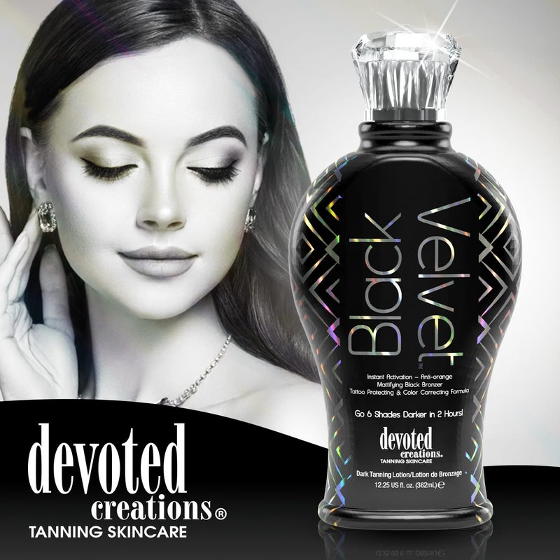 Devoted Creations Black Velvet Anti-Orange Mattifying Black Bronzer Tanning Lotion 12.25 oz - Image 3