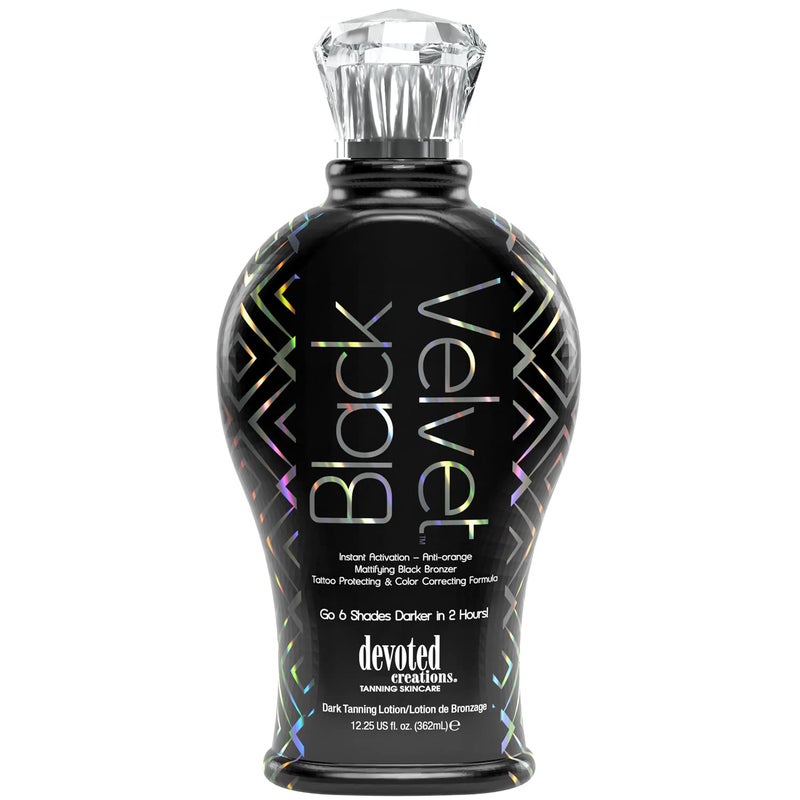 Devoted Creations Black Velvet Anti-Orange Mattifying Black Bronzer Tanning Lotion 12.25 oz - Image 1