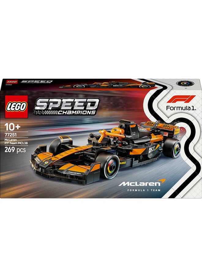 LEGO Speed Champions McLaren F1® Team MCL38 Race Car Vehicle Set 77251 (269) Pieces  - Image 2
