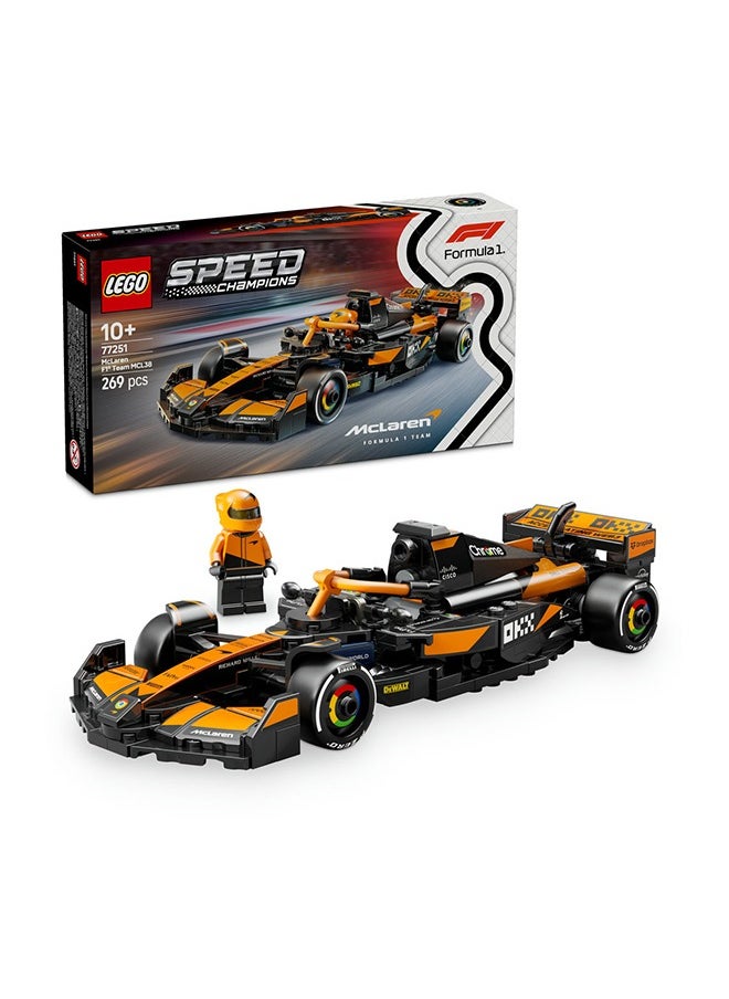 LEGO Speed Champions McLaren F1® Team MCL38 Race Car Vehicle Set 77251 (269) Pieces  - Image 1
