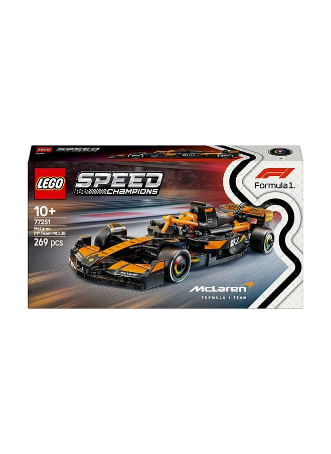 LEGO Speed Champions McLaren F1® Team MCL38 Race Car Vehicle Set 77251 (269) Pieces  - Image 2
