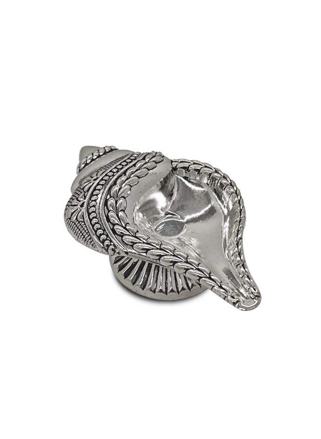 MAA SILVER Pure Silver Diya with Unique Shankh Conch Shell Shape Design & Antique Oxidised Finish BIS Hallmarked Perfect for Gift and Pooja Use (925 Purity)(33 Grams Silver) - Image 2