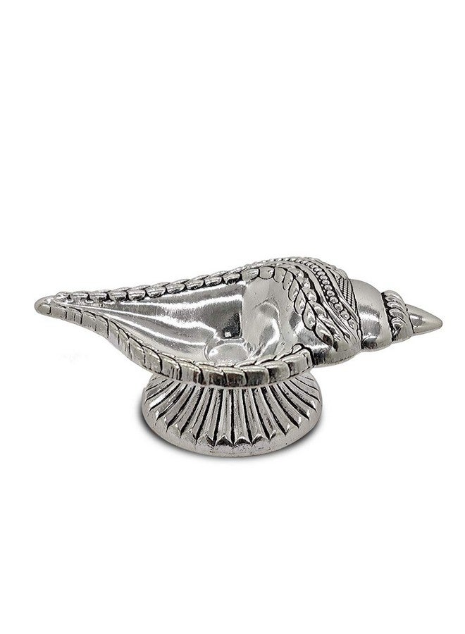 MAA SILVER Pure Silver Diya with Unique Shankh Conch Shell Shape Design & Antique Oxidised Finish BIS Hallmarked Perfect for Gift and Pooja Use (925 Purity)(33 Grams Silver) - Image 3