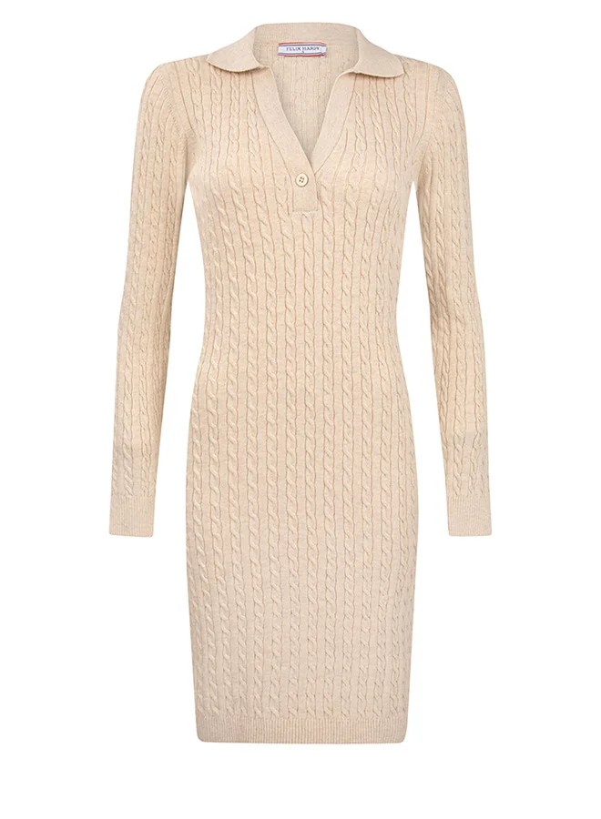 فيليكس هاردي Long Sleeve Cable Knit Dress