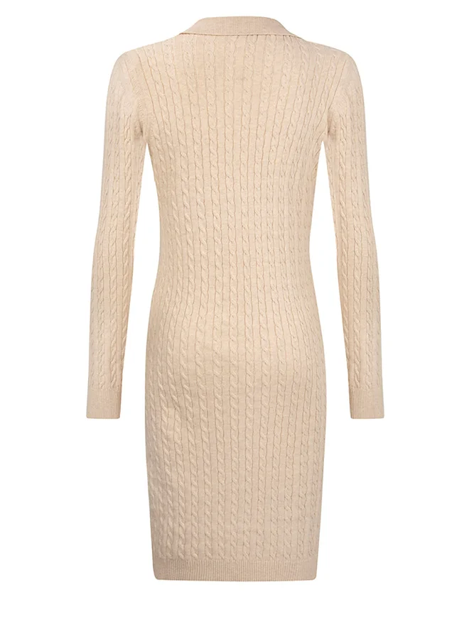FELIX HARDY Long Sleeve Cable Knit Dress