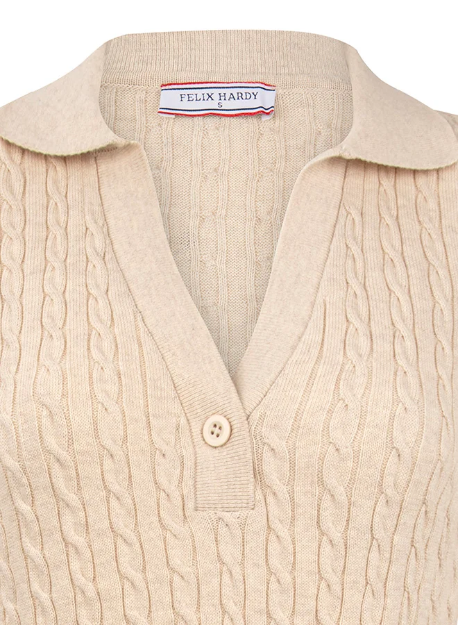 FELIX HARDY Long Sleeve Cable Knit Dress