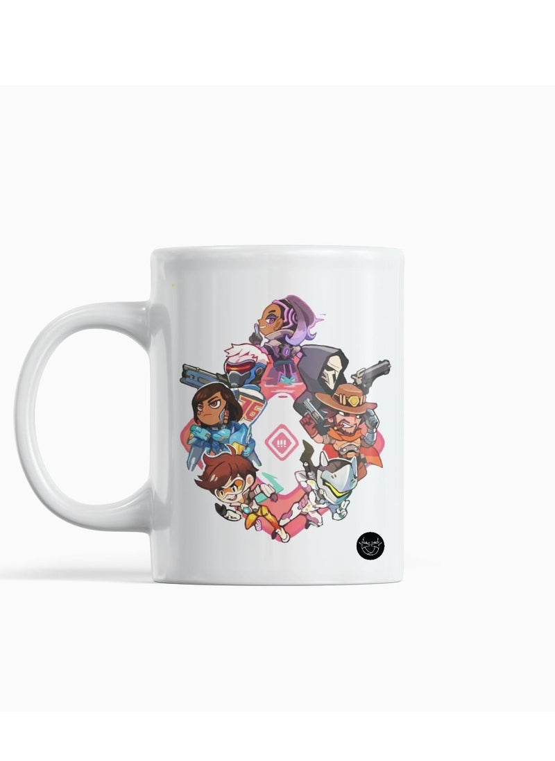 Reeman Design White mug with Overwatch game design 