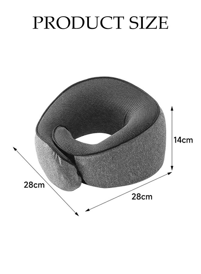 DUNISO Memory Foam Neck Pillow Travel Pillow for Airplane Adjustable U-shaped Pillow with Storage Carry Bag 360° Surround Neck Protection 360° Surround Neck Protection Stowable Travel Pillow Lightweight Compact Breathable Flight Pillow for Airplane Car Office Home Travel Camping - Image 4