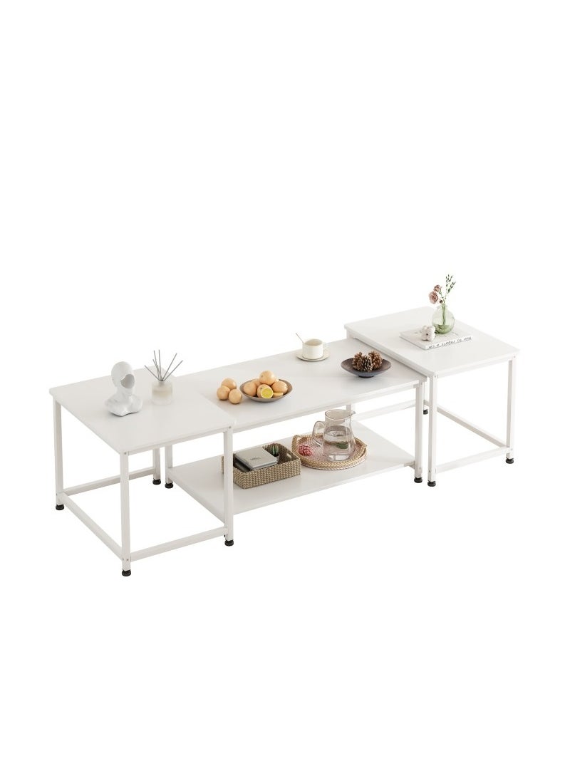 Stubborn Multi-functional 3-in-1 Table，beside table、coffee table、nightstand、TV table, suitable for living room and bedroom White  - Image 2