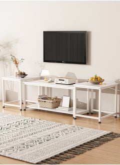Stubborn Multi-functional 3-in-1 Table，beside table、coffee table、nightstand、TV table, suitable for living room and bedroom White  - Image 1