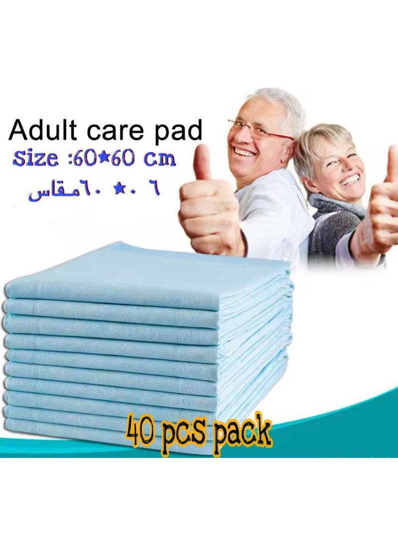 Generic 40-Pieces  60x60 cm Disposable Underpads, Absorbent Incontinence Bed, Changing Mat For, Kids, Mothers, Elderly, Pets Underpads, Bed Protection  - Image 1