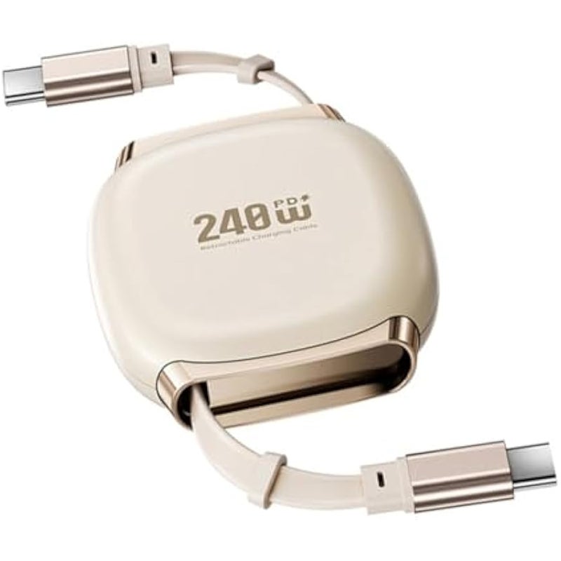 ANKOVO USB C Retractable Charging Cable, 4 Fixed Lengths USB 2.0 Type C to C PD 240W Fast Charging 480Mbps Data Transfer Extension Cable - Image 1