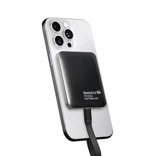TEAMGROUP PD20M 1TB Magnetic External SSD Read up to 2000MB/s USB 3.2 Gen 2x2 Type-C 4K ProRes HDR Record iPhone 15&16 Pro Max,iPad TPSEG2001T0C108 - Image 1