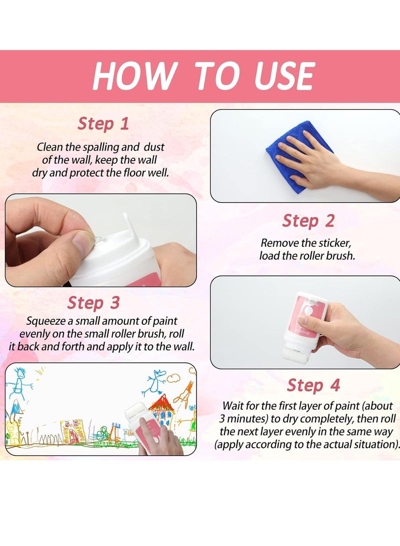 Small Roller Wall Patching Brush, Paint Quick Dry, Small Wall Repair Paste Roller Portable Handheld Wall Paint Brush Tool for Concrete Plaster Dry Wall (100ml) - Image 5