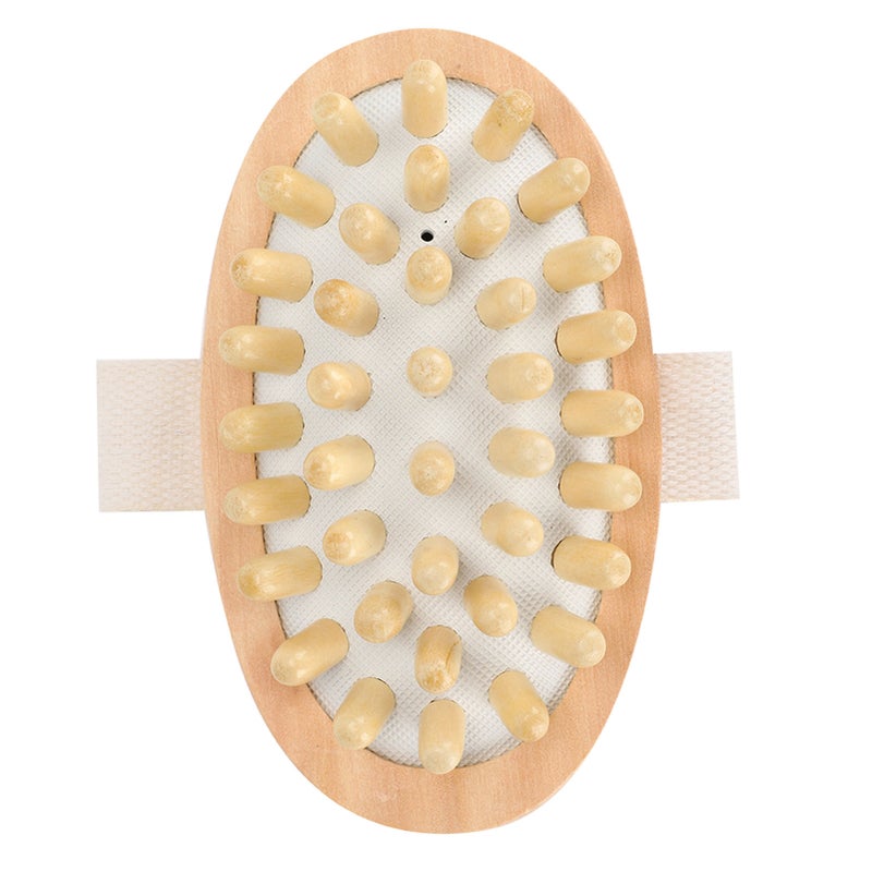 Massage Brush Natural Wood Massager Body Brush Scrubber Hair Scalp Spa Bath Massage - Image 4