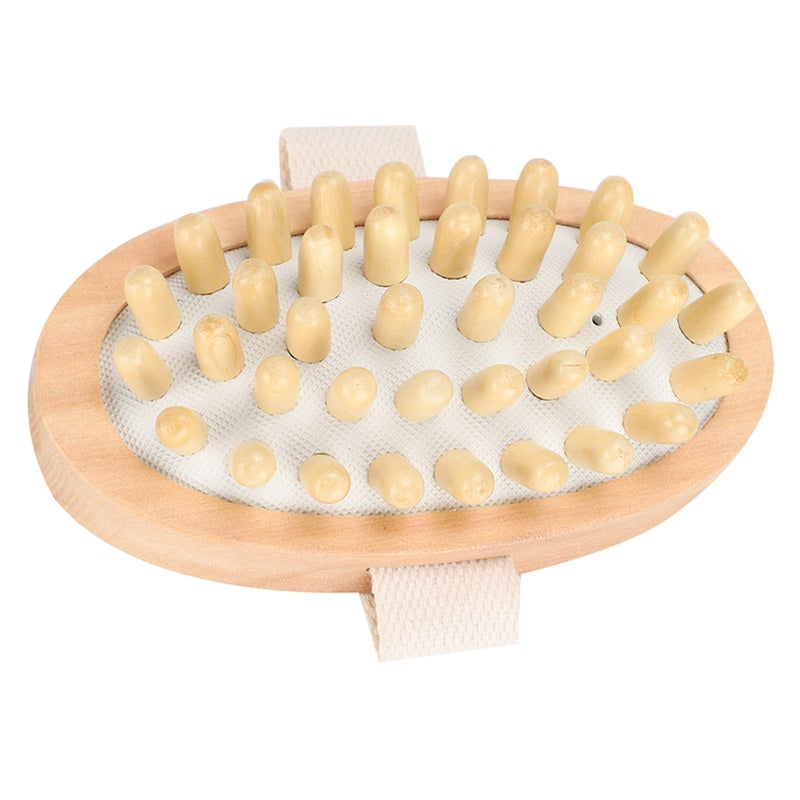 Massage Brush Natural Wood Massager Body Brush Scrubber Hair Scalp Spa Bath Massage - Image 2
