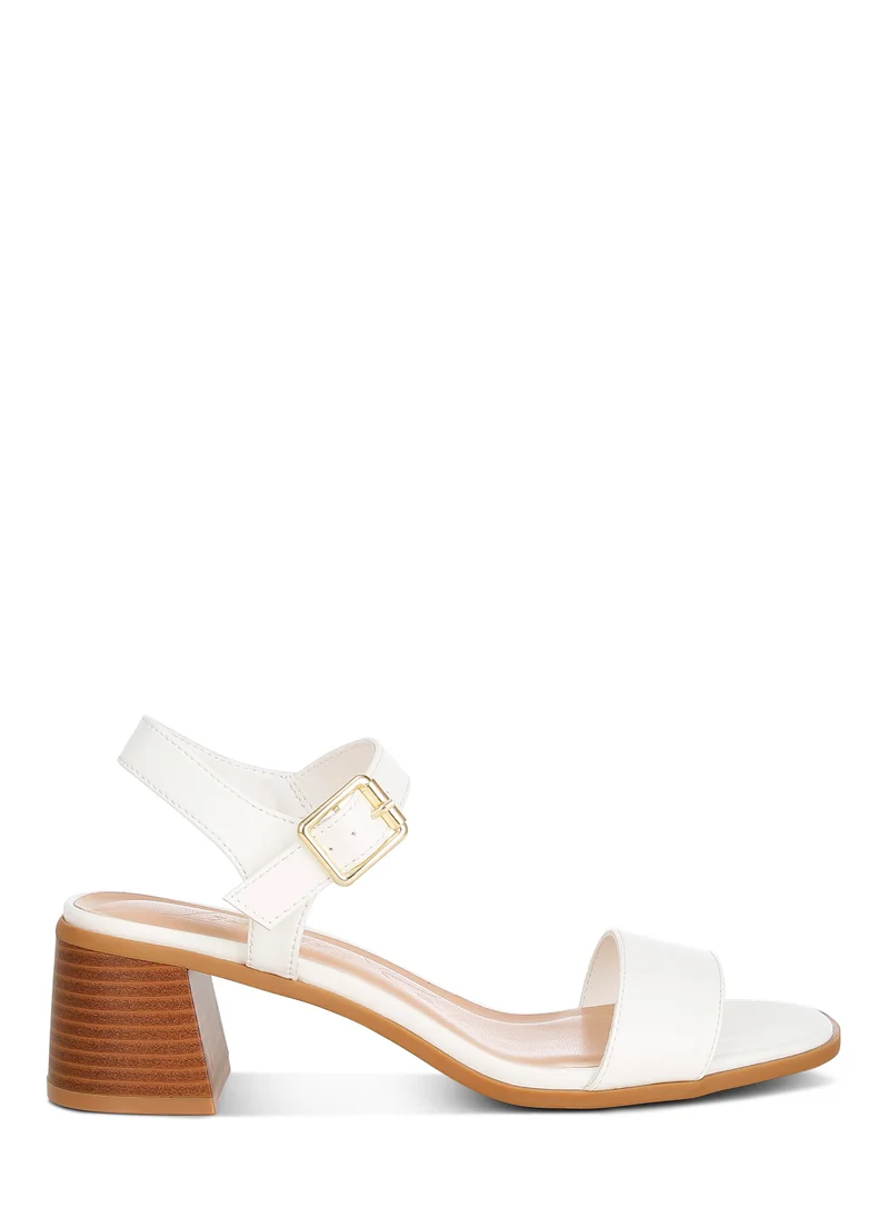 London Rag Stacked Heel Sandals in White