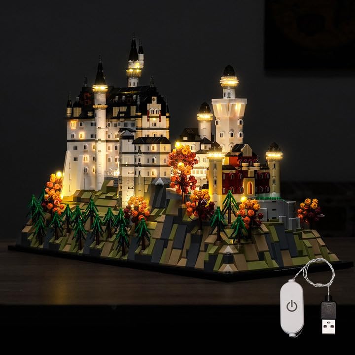 LocoLee Light kit Compatible with Lego 21063 Neuschwanstein Castle Architecture No Model Only Light LED Lighting Accessories Compatible with Lego New Swansea Castle 21063 Customized Version - Image 1