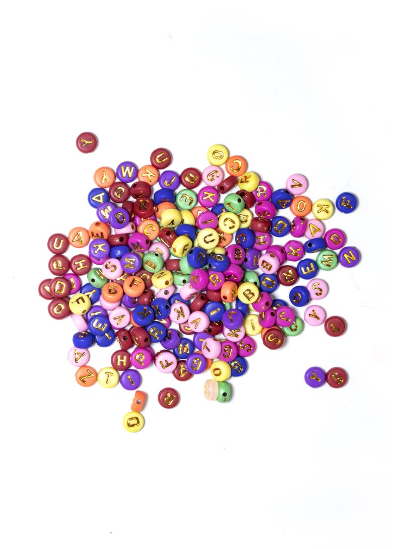 1000 Pcs Colorful Alphabet Beads, 7mm Round Letter Beads for DIY Jewelry, Craft Projects, and Personalized Creations - Colorful with gold color - Image 1