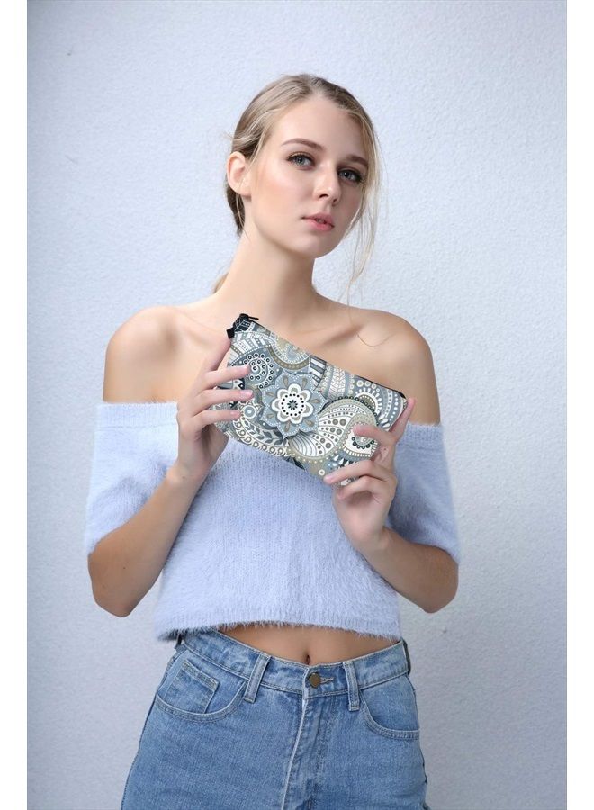 deanfun Cosmetic Bag for Women, Mandala Flowers Waterproof Makeup Bags Roomy Toiletry Pouch Travel Accessories Gifts (51559) - Image 2