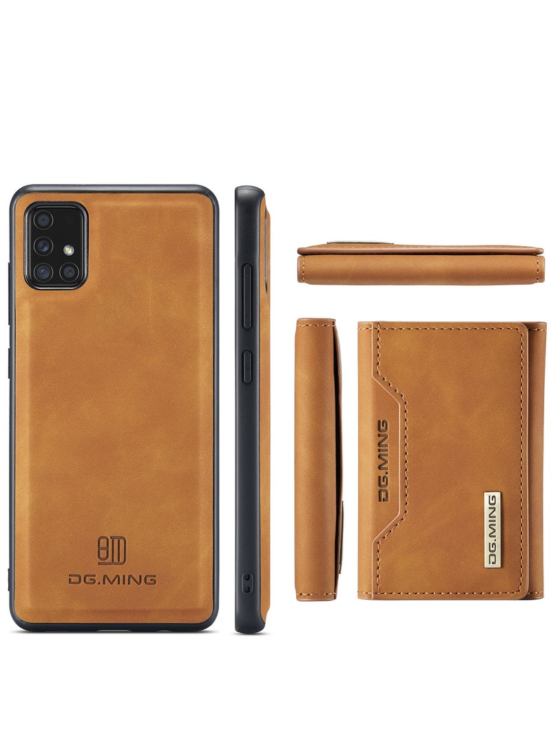 ديجمينغ كيس مي جراب جلد مع محفظة مغناطيسية متوافق مع هاتف سامسونج جلاكسي ايه 51 - بني - Image 2