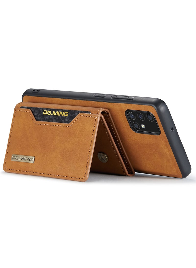 ديجمينغ كيس مي جراب جلد مع محفظة مغناطيسية متوافق مع هاتف سامسونج جلاكسي ايه 51 - بني - Image 4