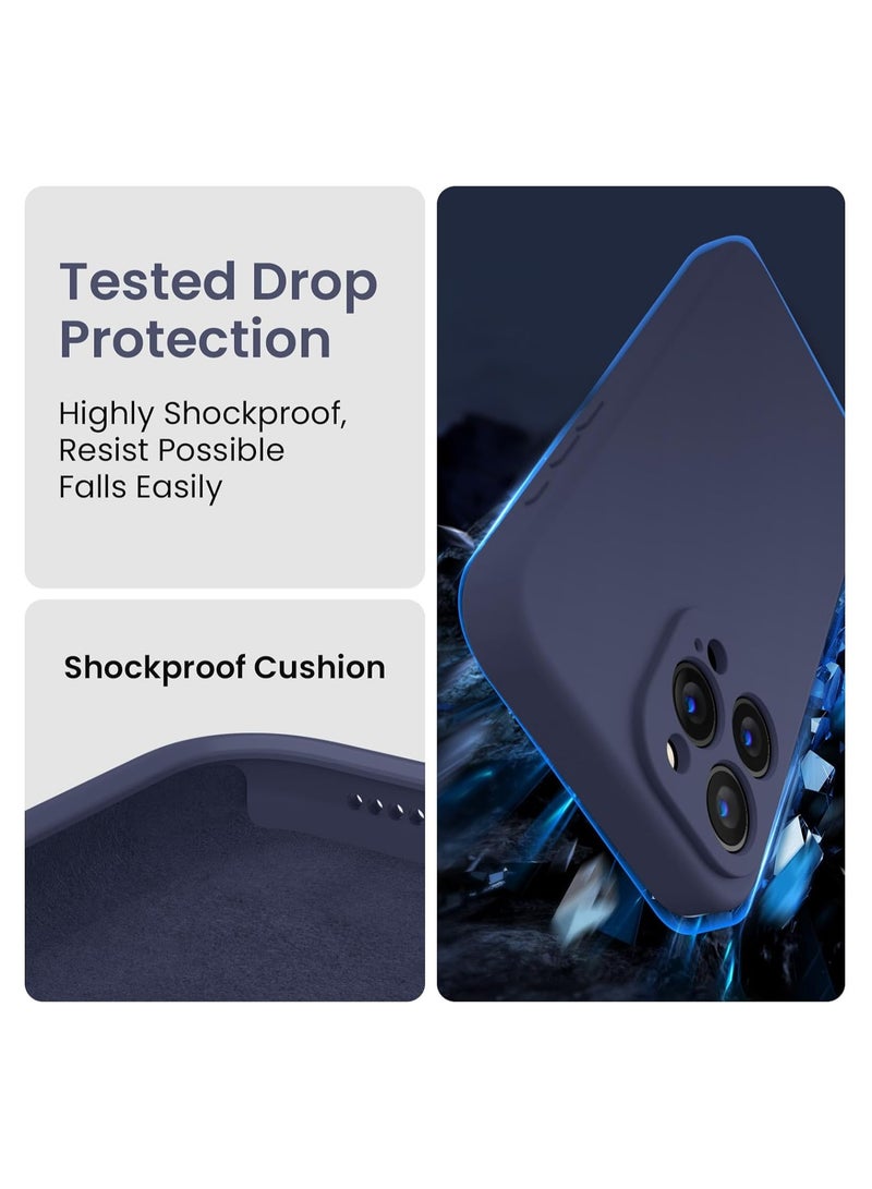 ELTRAZONE Designed for iPhone 15 Pro Max Case, Silicone Upgraded [Camera Protection] for iPhone 15 ProMax Case with [2 Screen Protectors], Anti-Scratch Microfiber Lining, 6.7 inch, Navy Blue - Image 4