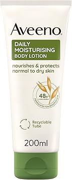 Aveeno لوشن الجسم المرطب اليومي من أفينو 1x 200 مل لوشن مرطب غني بالشوفان الغروي المغذي مرطب للجسم لطيف مناسب للبشرة الحساسة والجافة - Image 1