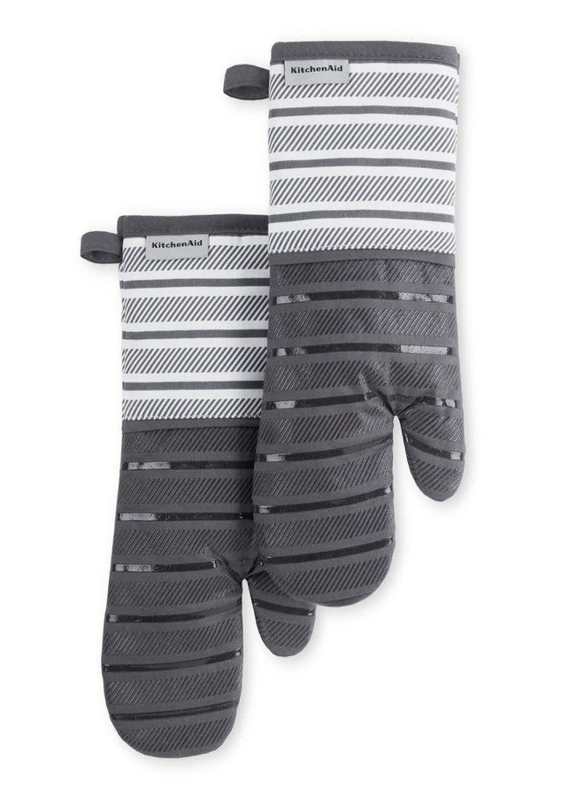 KitchenAid Albany Oven Mitt 2-Pack Set, Charcoal Grey, 7"x13" - Image 1
