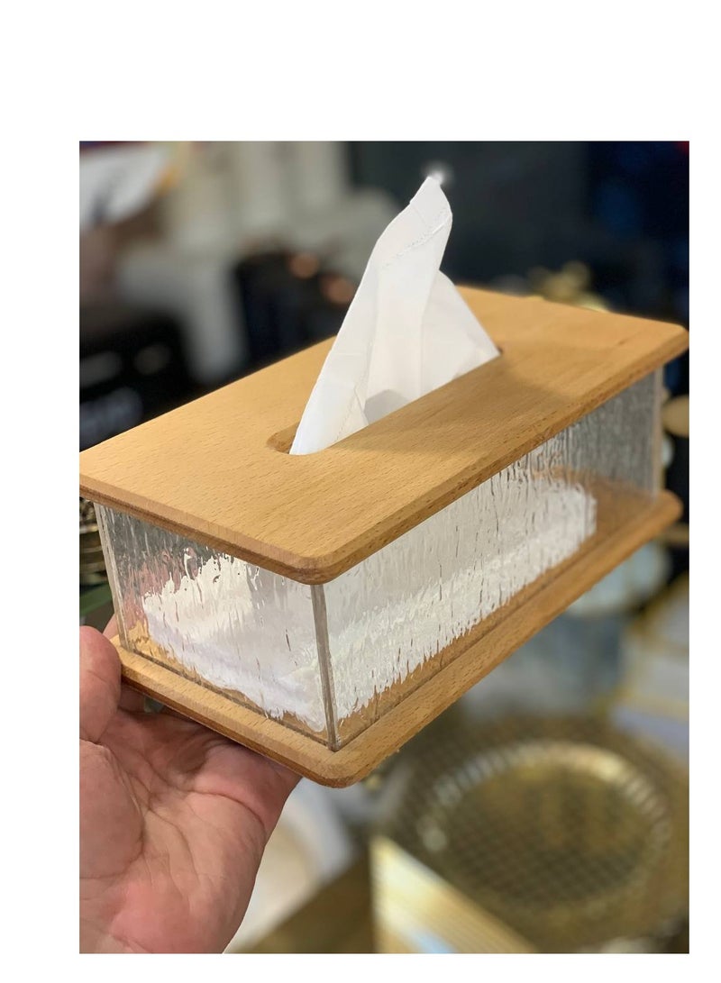 Beech wood tissue box x acrylic 😍 High quality product🌟  - Image 1