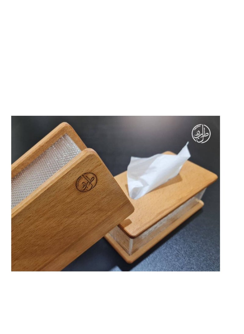 Beech wood tissue box x acrylic 😍 High quality product🌟  - Image 2
