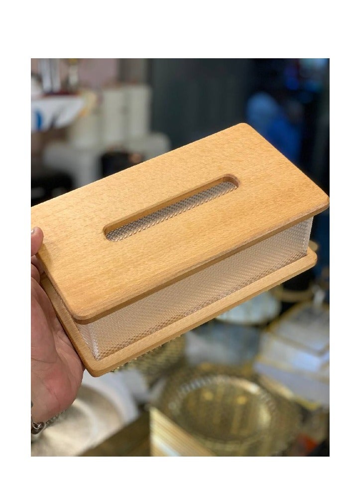 Beech wood tissue box x acrylic 😍 High quality product🌟  - Image 3