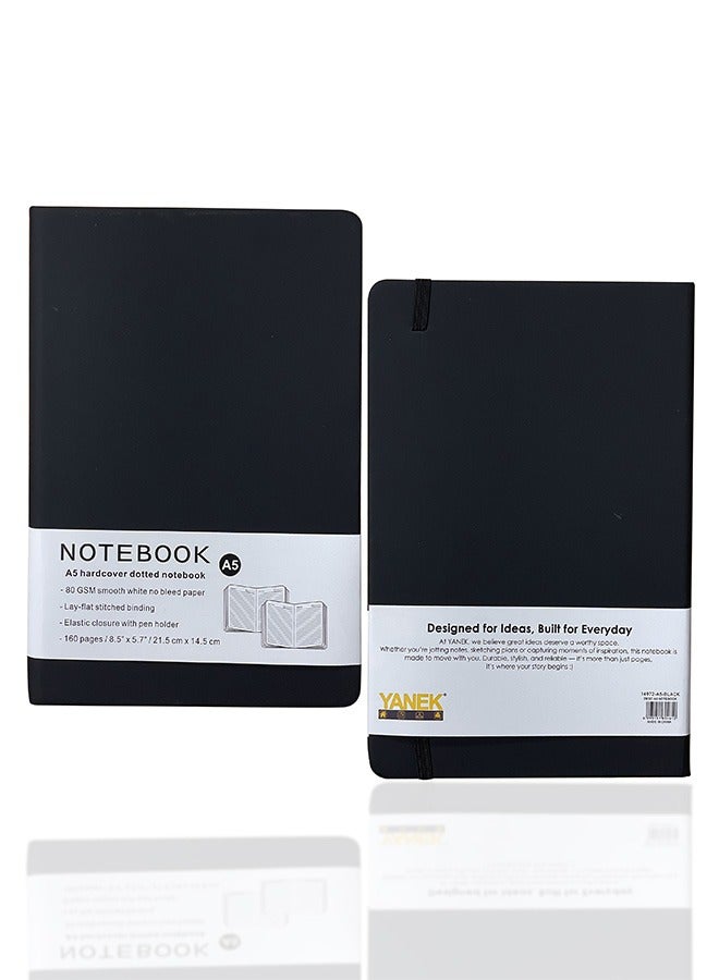 Yanek A5 Lined Notebook - Hardcover, 80 sheet/160 pages, Writing Pad for Notes, Journals, Sketches, School, Office, and Personal Use - Durable, Portable, Pack of 1 - Image 1