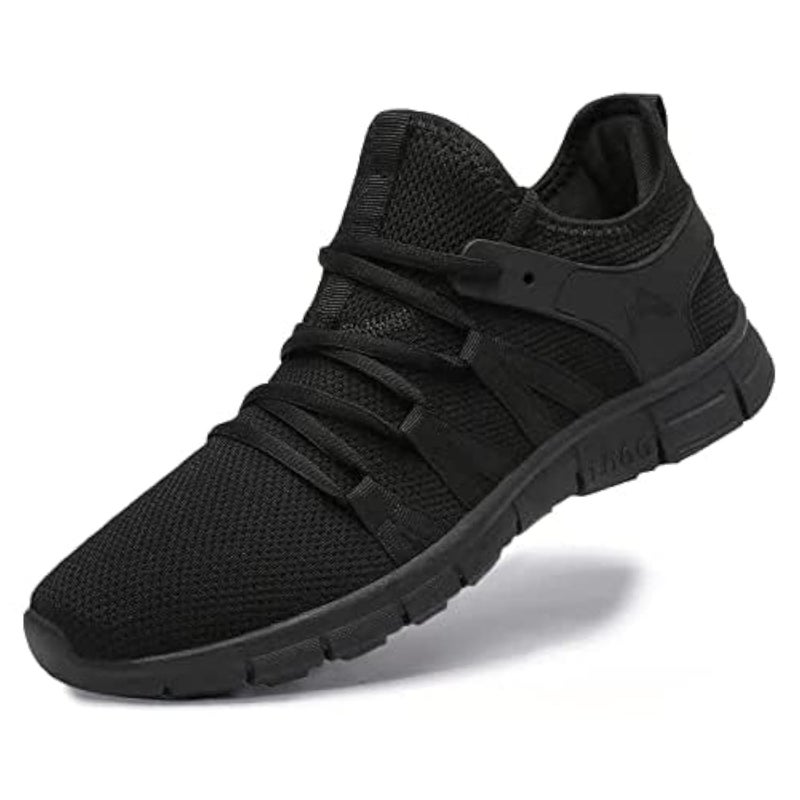 AOE Womens Walking Running Shoes Ultra Lightweight Breathable Mesh Tennis Shoes Non Slip Athletic Workout Gym Sneakers 8women / 7men All Black - Image 1