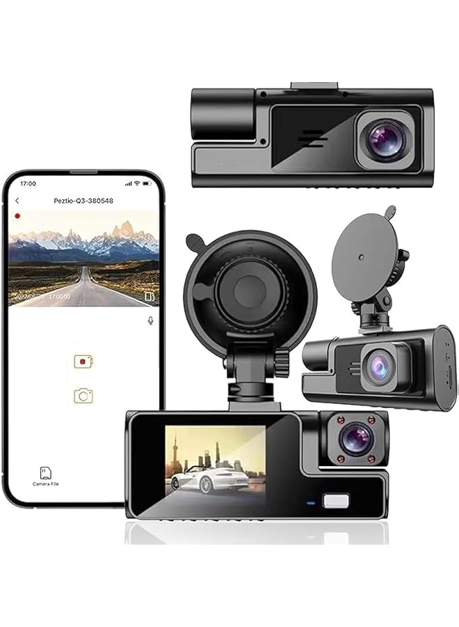 Excefore Dash Cam Car Camera, Suction Cup Type Dash Cam Front And Inside, 1080P Fhd Dash Camera, With 140 Degrees Wide, 24 Hours Parking Monitor Loop Recording, Motion Detection, Easy To Install - Image 1