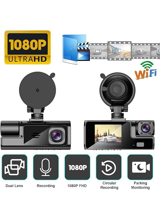 Excefore Dash Cam Car Camera, Suction Cup Type Dash Cam Front And Inside, 1080P Fhd Dash Camera, With 140 Degrees Wide, 24 Hours Parking Monitor Loop Recording, Motion Detection, Easy To Install - Image 4