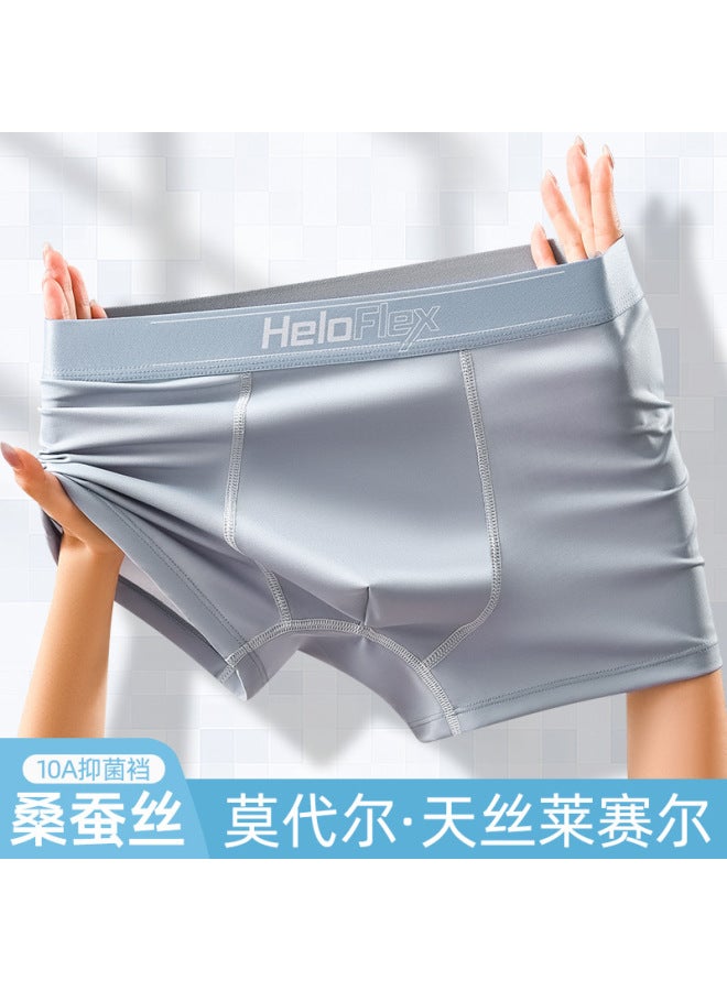 High Quality 100 Count Modal Men's Underwear Lyocell Mulberry Silk Crotch Large Size Ice Silk Underwear Men's Boxer Briefs