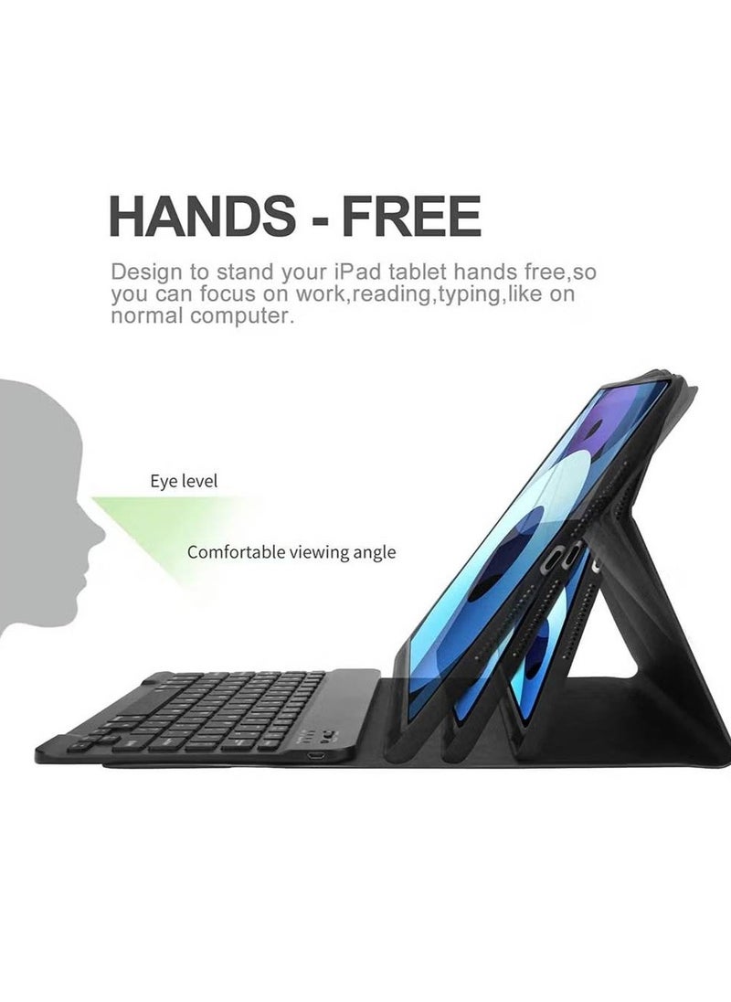NAKIZ Key Case for iPad Air 4th Generation 10.9 2020 with Pencil Holder, Smart PU Leather Cover with Auto Wake/Sleep and Detachable Keyboard Bluetooth Technology, Compatible with iPad 10.9/Pro 11 inch - Black  - Image 3