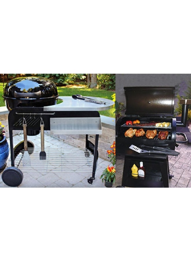 Bighorn High-Quality Charcoal Grill Cart with Side Table Black and Silver 57 cm SRCG2250 - Image 2