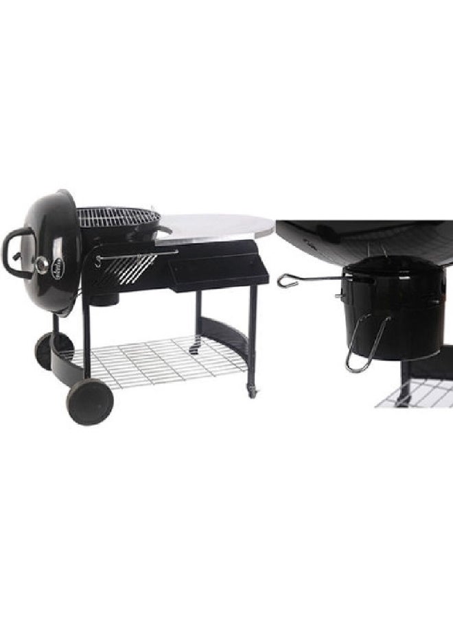 Bighorn High-Quality Charcoal Grill Cart with Side Table Black and Silver 57 cm SRCG2250 - Image 1