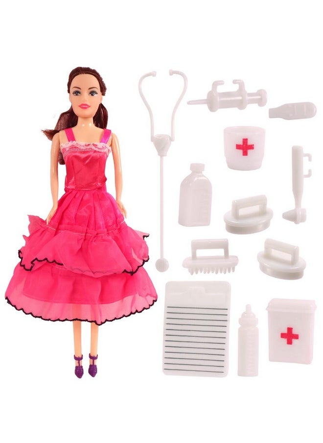 Toyshine Toyshine Alia Doll with Medical equipments, Furniture & Accessories Toys for Kids Role Play Set for Age 3+  - Image 1