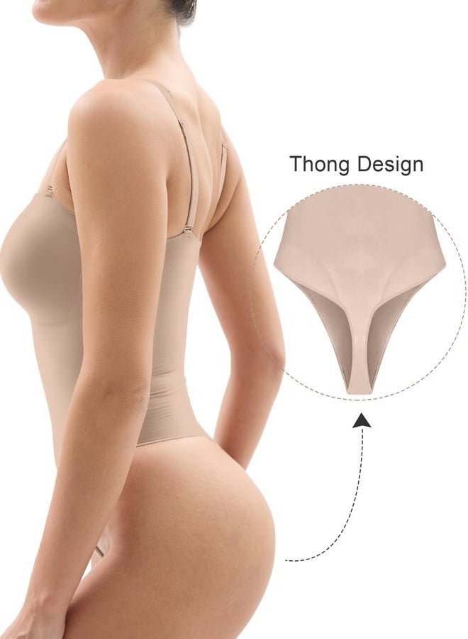 SHAPERX Strapless Bodysuit for Women Tummy Control Seamless Body Shaper with Removable Straps Sienna L-XL - Image 2
