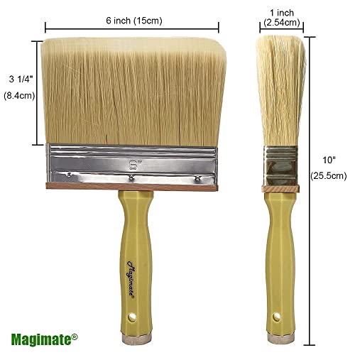 Magimate 6 Inch Extra-Wide Paint Brush Large Block Stain Brushes Heavy-Duty Household Bristle Paint Brush for Walls, Dusting, Masonry, Wood Deck and Fence Stain Applicator by Magimate - Image 2