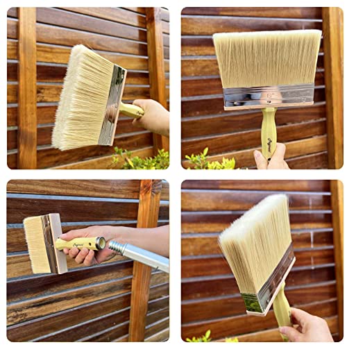 Magimate 6 Inch Extra-Wide Paint Brush Large Block Stain Brushes Heavy-Duty Household Bristle Paint Brush for Walls, Dusting, Masonry, Wood Deck and Fence Stain Applicator by Magimate - Image 4