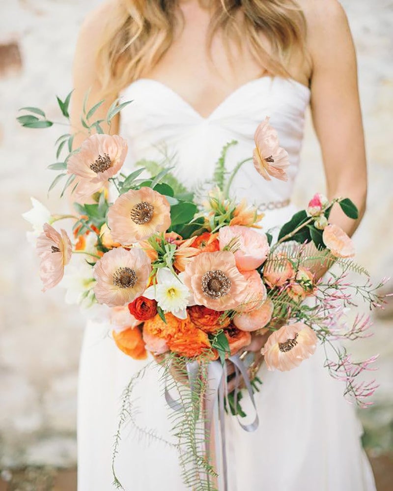 IPOPU Artificial Poppy Silk Flowers 6pcs Poppy Flowers Artificial Realistic Faux Flowers for Vase for Home Decor Indoor for Wedding Centerpieces Bridal Shower Party Decorations (Champagne) - Image 5