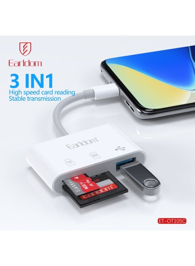 Earldom ET-OT105C 3IN1 USB-C TO OTG CARD READER ADAPTER - Image 2
