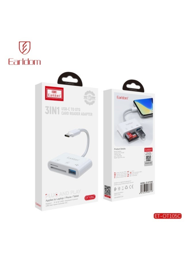 Earldom ET-OT105C 3IN1 USB-C TO OTG CARD READER ADAPTER - Image 5
