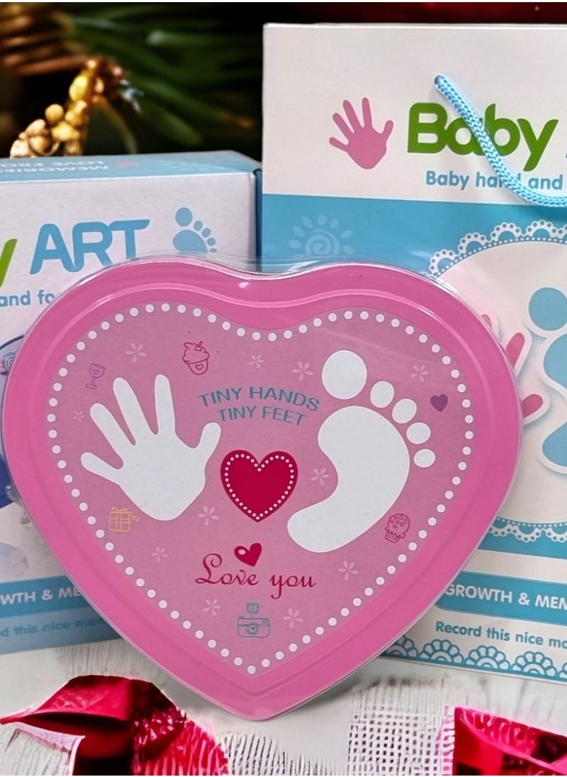 Kiddale - Baby Shower Gift| Baby Casting Kit| Baby Impression Kit| Handprint and Footprint Impression Clay Kit in a Tin Box with Decorative Materials and a Gift Bag - Image 1