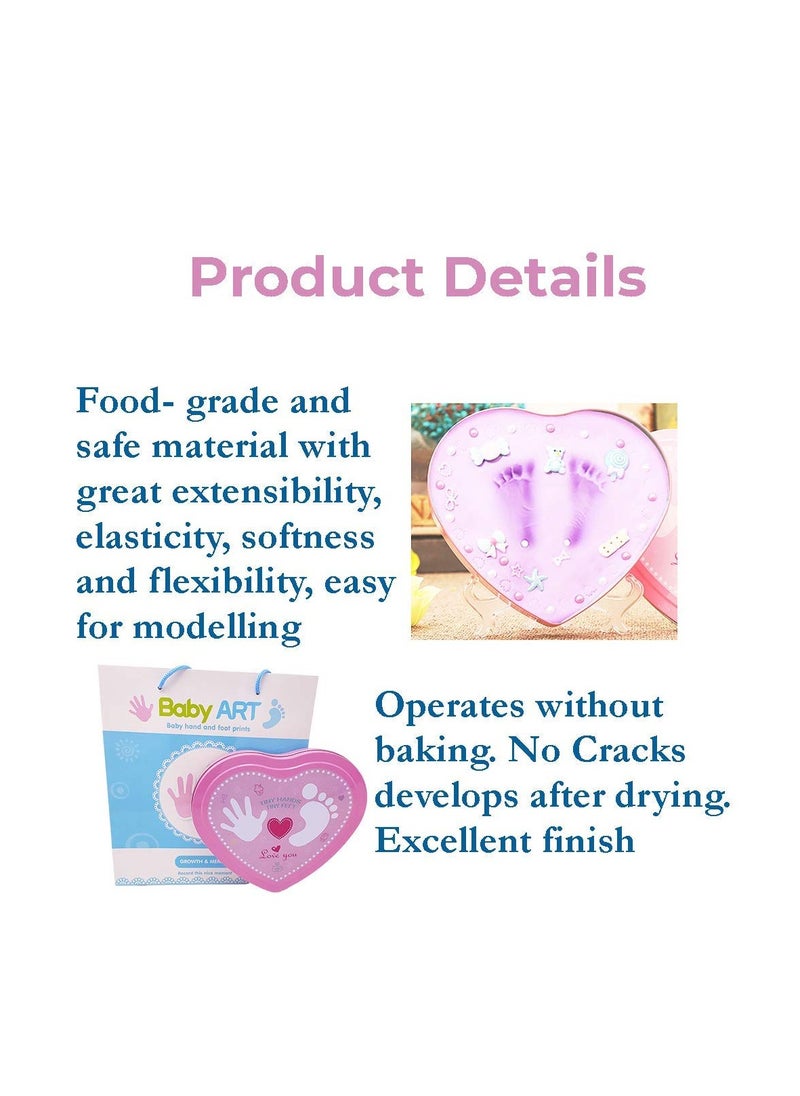 Kiddale - Baby Shower Gift| Baby Casting Kit| Baby Impression Kit| Handprint and Footprint Impression Clay Kit in a Tin Box with Decorative Materials and a Gift Bag - Image 1