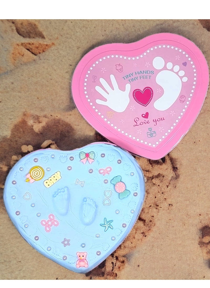 Kiddale - Baby Shower Gift| Baby Casting Kit| Baby Impression Kit| Handprint and Footprint Impression Clay Kit in a Tin Box with Decorative Materials and a Gift Bag - Image 1
